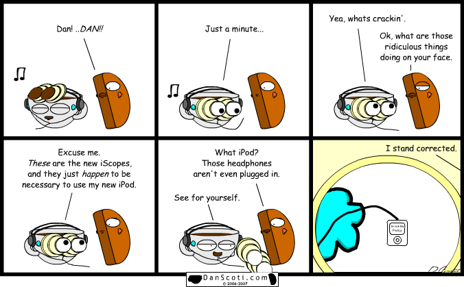 He's listening to Smack My Bitch Up by Prodigy.  Wicked cool.