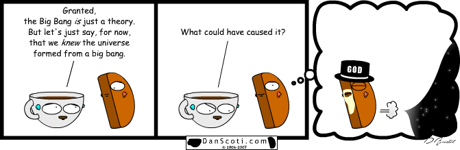 God's wearing a top hat with His name on it.  He's cool like that.