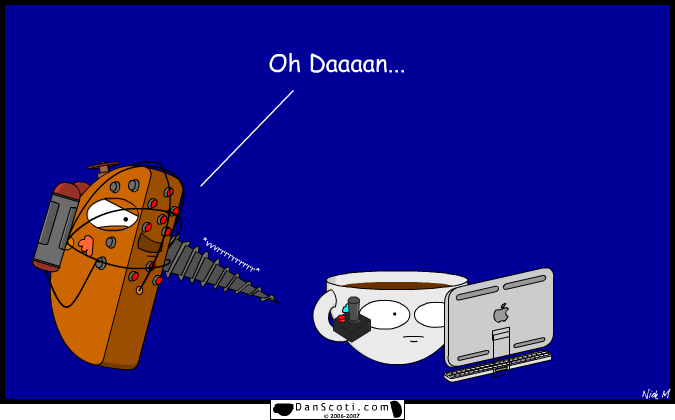 Sorry for the late comic, Scoti had to pick up some ADAM at the corner store. Also I was up all night playing Bioshock.