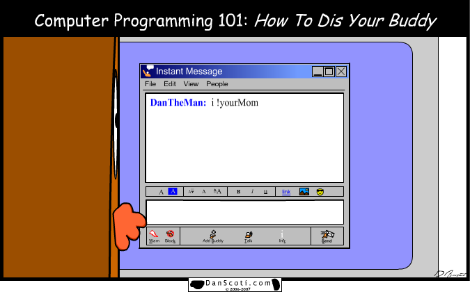 For all you non-geeks out there, I'm not going to explain the joke.  Google search for the typesetting jargon for an exclamation point.  n00bs.