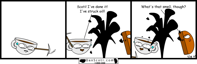 Scoti looked on as Dan danced in his black gold, and suddenly wanted to throw up.