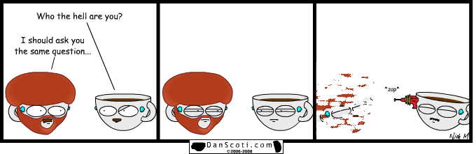 In the bizarro universe in DanScoti, everyone looks like Bob Ross. It's terrifying!